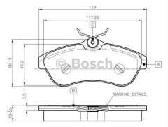 Bosch 986424635 Fren Balatası Ön C2 2002 Sonrası C3 2002 Sonrası Büyük Tıp