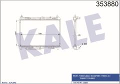 Kale 353880 Su Radyatörü Ford: Fıesta/B-Max/Courıer 100Ps-140Ps 1