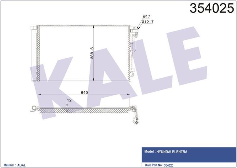 Kale 354025 Klima Radyatörü Hyundaı Elentra