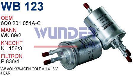 WUNDER WB123 BENZİN FİLTRESİ - VOLKSWAGEN GOLF V 1.4 16v 2005- 4.