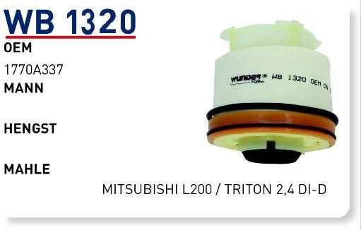 WUNDER WB1320 MAZOT FİLTRESİ - MITSUBISHI L200 / TRITON 2,4 DI-D