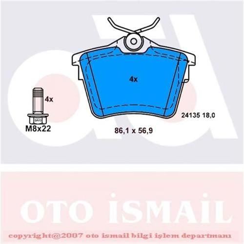 Bosch 986494095 Fren Balatası Arka 407 2004 Sonrası 607 2000 Sonrası / C5 08-