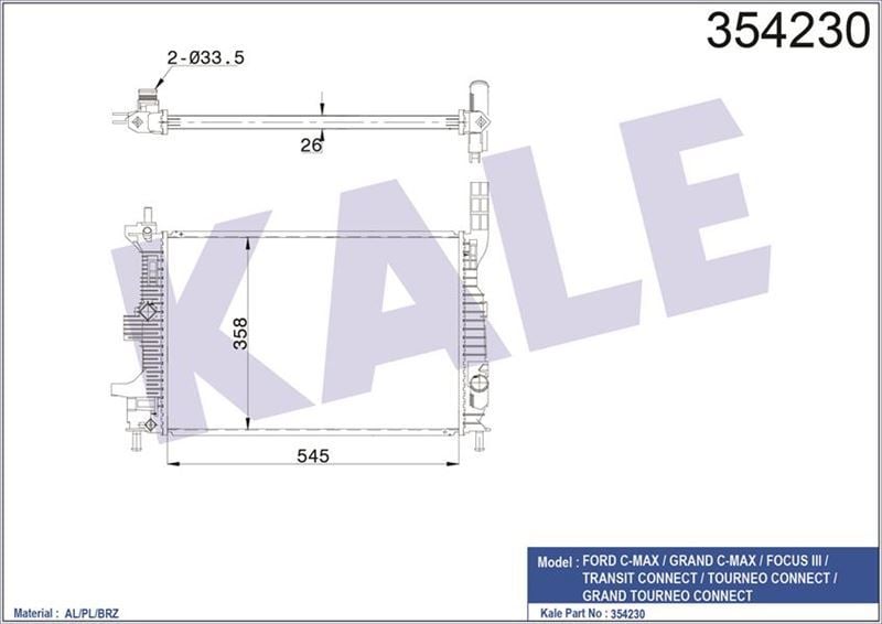 Kale 354230 Radyatör Cmax Iı-Focus Iıı-1.0 Ecoboost