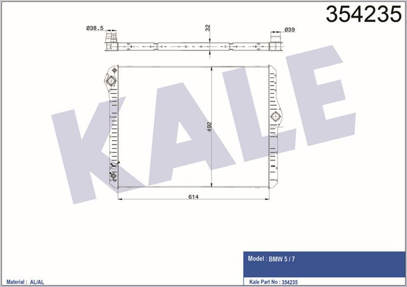 Kale 354235 Su Radyatörü (614×486×34) Bmw 5-7 (F01 F02 F03 F04 F1