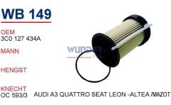 WUNDER WB149 MAZOT  FİLTRESİ - AUDI - A3 - LEON 1.6 TDI - 1.9 TDI