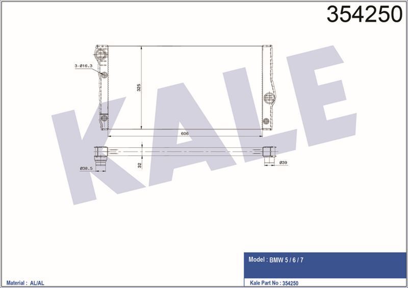 Kale 354250 Su Radyatörü (600×326×32) Bmw 5-6-7 (F01 F02 F03 F04