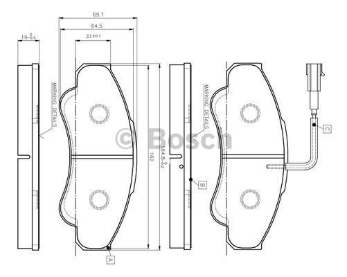 Bosch 986424769 Fren Balatası Ön Fişli Ducato 94-02 / Boxer 94-02