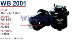 WUNDER WB2001 MAZOT FİLTRESİ - HONDA CiViC - HRV - CRV