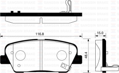 Sangsıng Sp1247 Fren Balatası Arka Santafe 2.0Crdı 4X4 2.2Crdı 2.