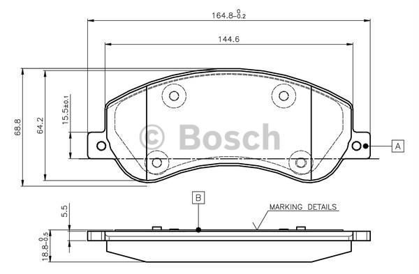 Bosch 986494170 Fren Balatası Ön Fişli Amarok  2010 Sonrası / Transıt V347