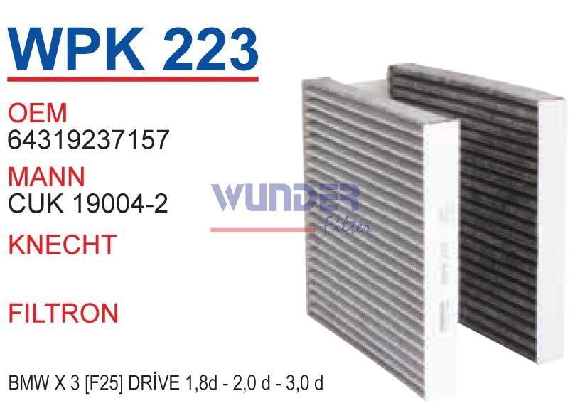 WUNDER WPK223 POLEN FİLTRESİ - BMW X 3 [F25] DRİVE 1,8d - 2,0 d -