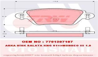 Trw Gdb1525 Fren Balatası Arka Kangoo I 1998 Sonrası / Mondeo Iıı 00-07 /