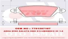 Trw Gdb1525 Fren Balatası Arka Kangoo I 1998 Sonrası / Mondeo Iıı 00-07 /