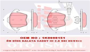 Trw Gdb1550 Fren Balatası Ön Fişli Golf Iv 1997 Sonrası Golf V 2003 Sonrası Golf Vı