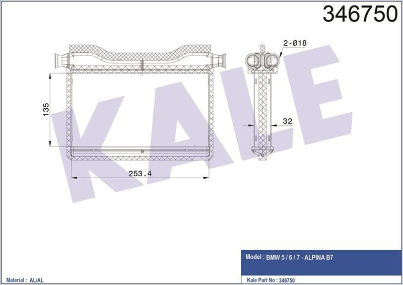 Kale 346750 Kalorifer Radyatörü Bmw 5 Bmw 6 Bmw 7 Alpına Brazıng