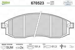 VALEO 670523 ÖN BALATA MITSUBISHI L200 2.0 2.4 2.5D 2.5TD (01-07)
