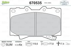 VALEO 670535 ÖN BALATA LAND CRUISER 100  4.7 V8 (98-02=- 4.2 TD (