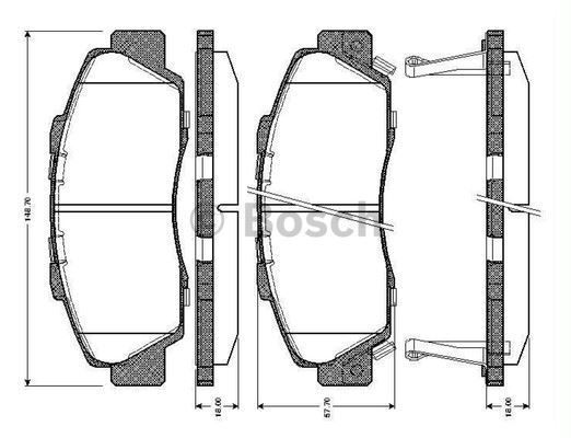 Bosch 986461142 Fren Balatası Ön Accord 98-02 Cr-V 97-01 Hr-V 98-