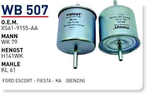 WUNDER WB507 BENZİN FİLTRESİ - FORD ESCORT - FiESTA - KA
