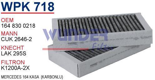 WUNDER WPK718 POLEN  FİLTRESİ - MERCEDES 164 KASA