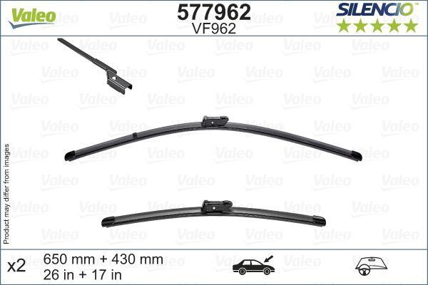 Valeo 577962 Valeo Silencio X-Trm Flat Blade Vf962 (X2) (650+430