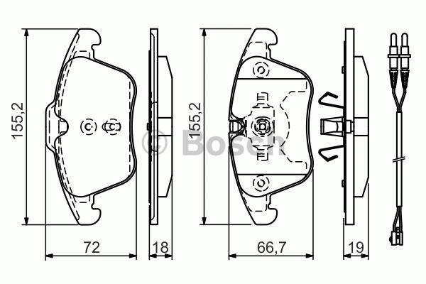 Bosch 986494371 Fren Balatası Ön Fişli 407 2004 Sonrası 508  2010 Sonrası / C5 08-