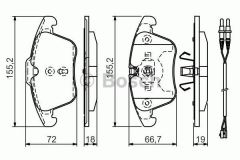Bosch 986494371 Fren Balatası Ön Fişli 407 2004 Sonrası 508  2010 Sonrası / C5 08-