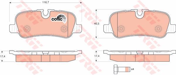 Trw Gdb1632 Fren Balatası Arka Range Rover Sport 05-13 Dıscovery
