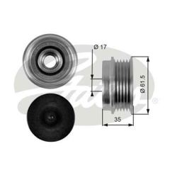 Gates Oap7033 Alternatör Kasnağı Passat 97-00 / A4 1.9 Tdı 1.8 1.