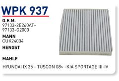 WUNDER WPK937 POLEN  FİLTRESİ - KİA SPORTAGE III-IV - HYUNDAİ İX