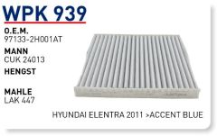 WUNDER WPK939 POLEN FİLTRESİ - KİA CARENS IV-CERATO III - HYUNDAİ