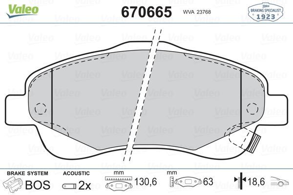 VALEO 670665 ÖN BALATA AVENSIS 1.8-2.0-2.0D-4D 2.4 (03-08) COROLL