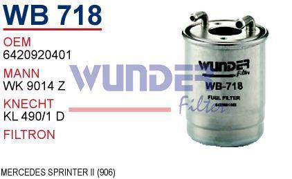 WUNDER WB718 MAZOT FİLTRESİ - MERCEDES SPRINTER II (906)
