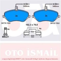 Bosch 986494484 Fren Balatası Ön 407 2004 Sonrası 607 2000 Sonrası / C5 2008 Sonrası C6 05-