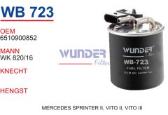 WUNDER WB723 MAZOT  FİLTRESİ - MERCEDES SPRİNTER II, VİTO II, VİT