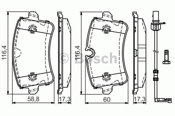 Bosch 986494488 Fren Balatası Arka A4 2007 Sonrası A5 2007 Sonrası  A6  2011 Sonrası A7  2010 Sonrası A