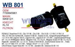 WUNDER WB801 BENZİN FİLTRESİ - RENAULT CLiO - MEGANE (SiYAH)