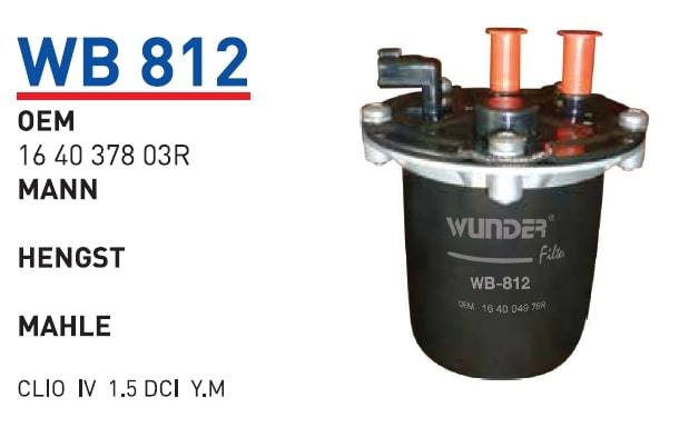 WUNDER WB812 MAZOT  FİLTRESİ - RENAULT CLİO IV 1,5 DCİ