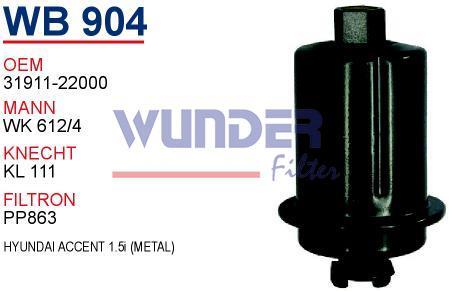 WUNDER WB904 MAZOT FİLTRESİ - KIA SORENTO III 2,0 - 2,2 CRDİ