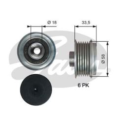 Gates Oap7210 Alternatör Kasnağı Rulmanlı Toyota Urban Cruıser-Ve