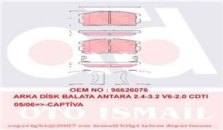 Trw Gdb1716 Fren Balatası Arka Antara 2006 Sonrası Captıva 06-