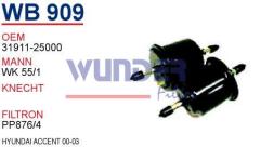 WUNDER WB909 BENZİN FİLTRESİ - HYUNDAi ACCENT 00-03