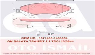 Trw Gdb1723 Fren Balatası Ön Fişli Transıt V347 2006 Sonrası Önden Çekıslı