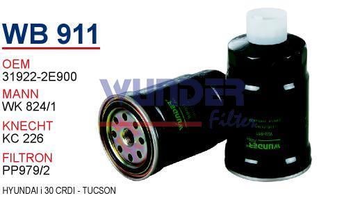 WUNDER WB911 MAZOT FİLTRESİ - HYUNDAi i 30 CRDI - TUCSON
