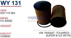 WUNDER WY131 YAĞ FİLTRESİ - VW PASSAT -TOUAREG -SUPER B 3,6 V6 FS