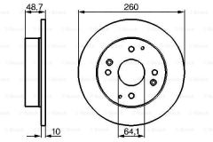 Bosch 986478172 Fren Diski Arka Cıvıc Vı 1995 Sonrası Accord Iv 1990 Sonrası Accord