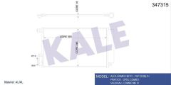 Kale 347315 Klima Radyatörü Doblo 1.4  2010 Sonrası Opel Combo  2012 Sonrası Alfa Rom