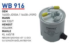 WUNDER WB916 MAZOT FİLTRESİ - NiSSAN QASHGAİ -07 1.5 DCİ SU SENSÖ