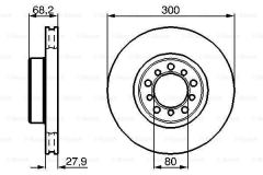 Bosch 986478197 Fren Diski Ön Mercedes S Serı W126  85-92 Adet