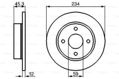 Bosch 986478288 Fren Diski Ön Mıcra K11 92-03 Düz 234Mm